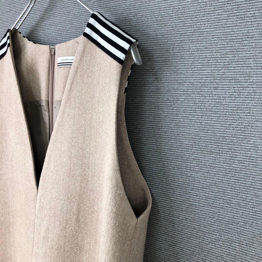 ボーダーズアットバルコニー WOOL HERRINGBONE DRESS 36