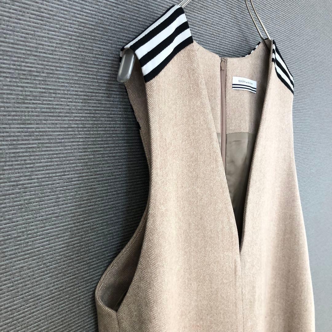 ボーダーズアットバルコニー WOOL HERRINGBONE DRESS 36