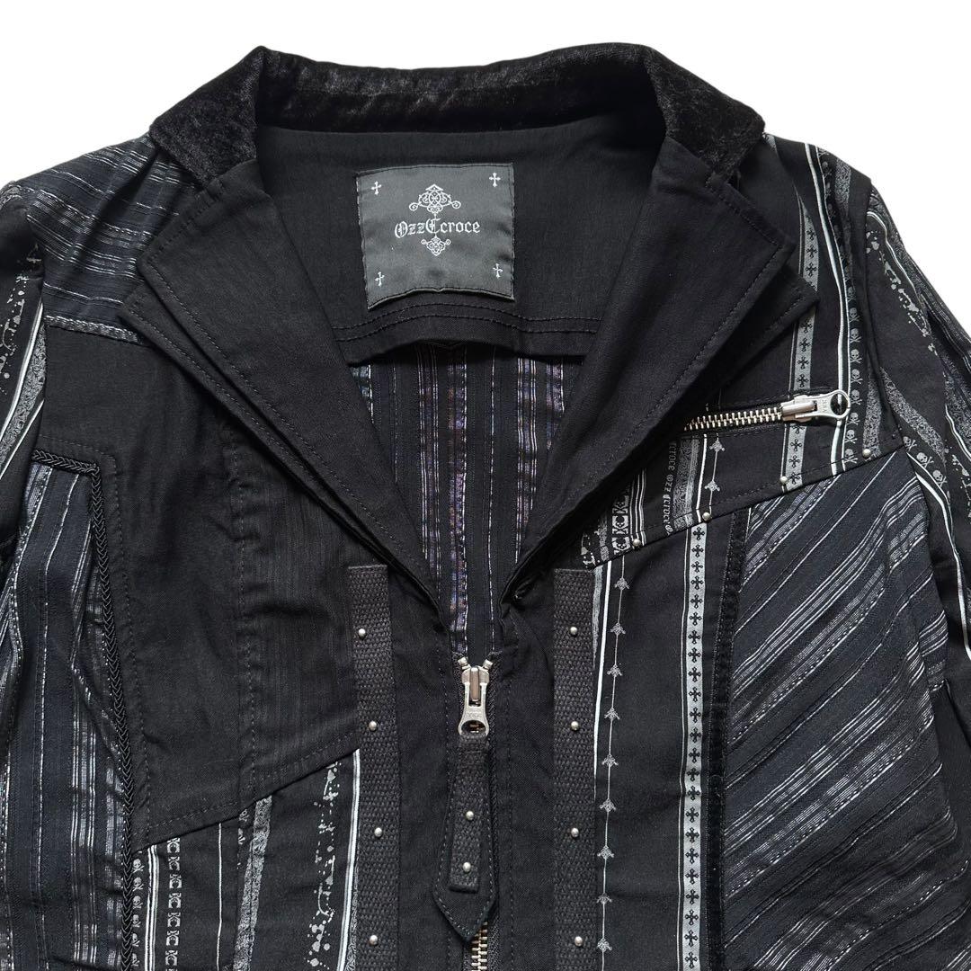 OzzCroce 異素材パッチワーク ショートジャケット 訳あり品