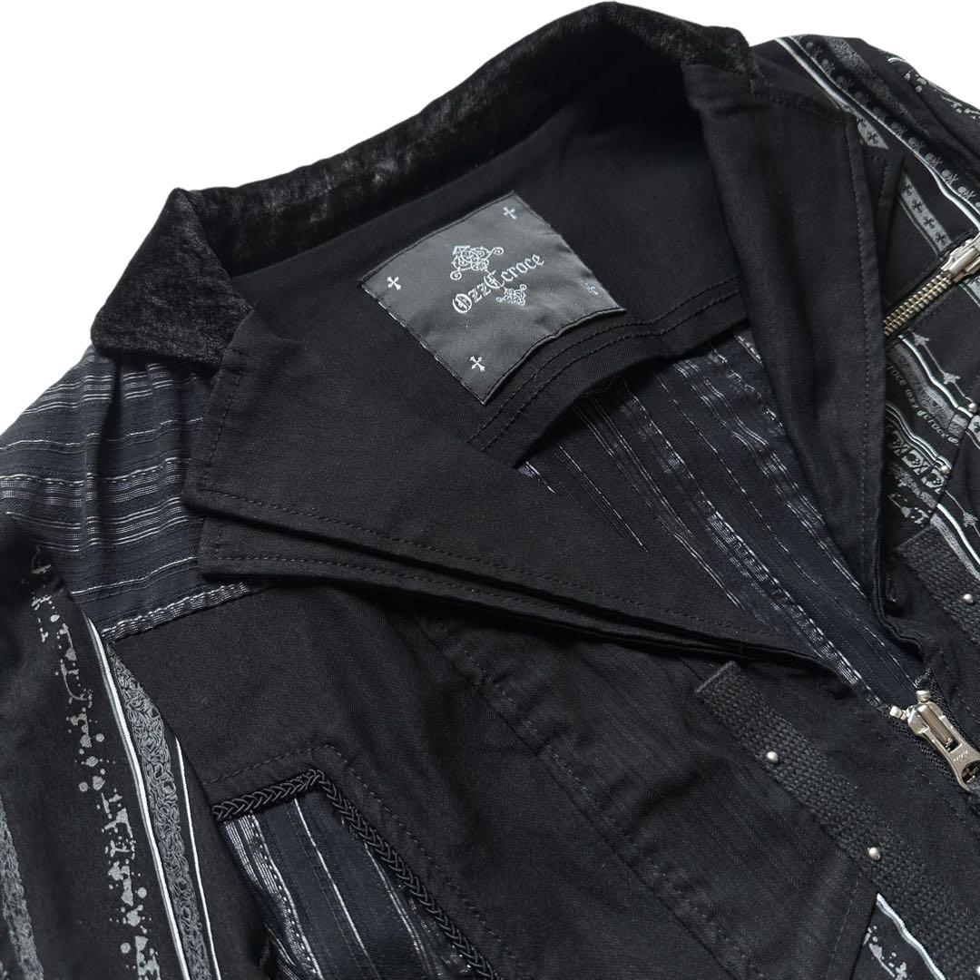 OzzCroce 異素材パッチワーク ショートジャケット 訳あり品