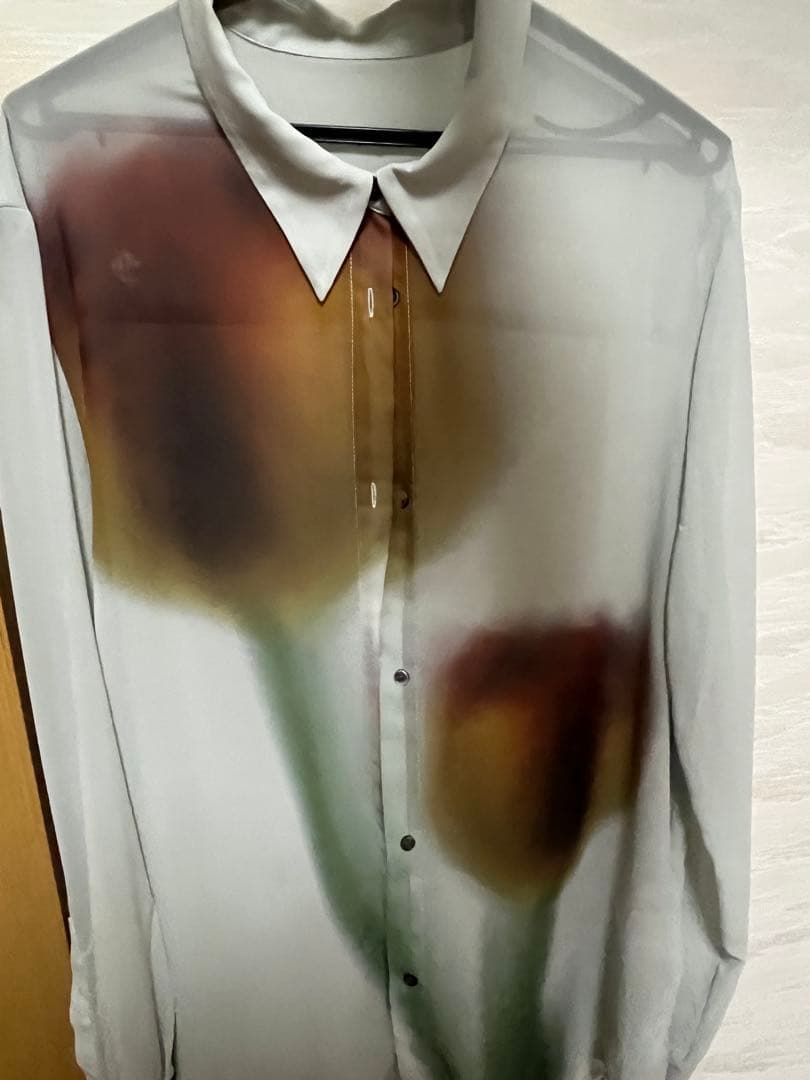 【Knuth Marf】 flower print sheer shirt