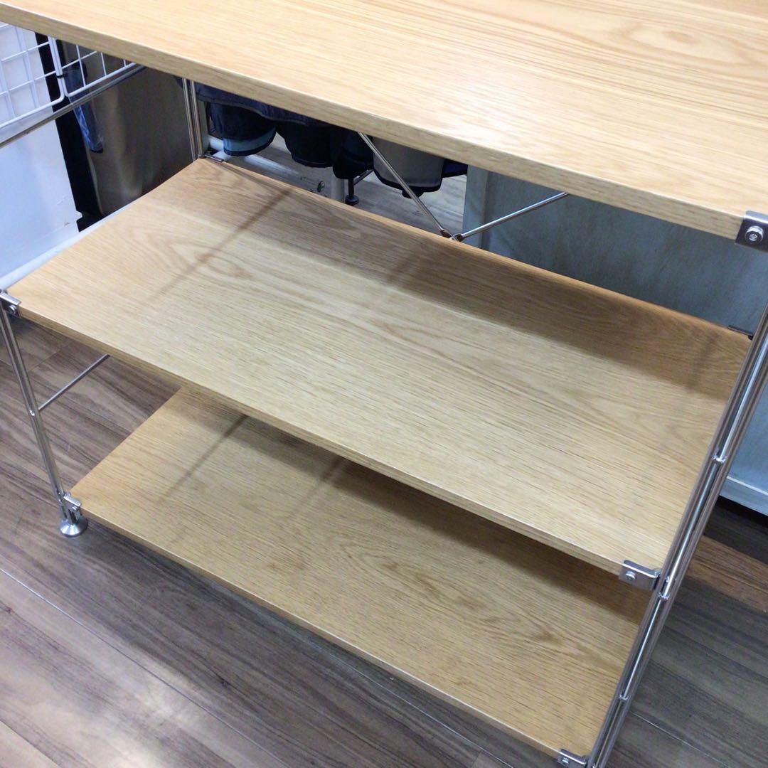 MUJI 無印良品 ステンレスユニットシェルフ ワイド小 3段 オーク材