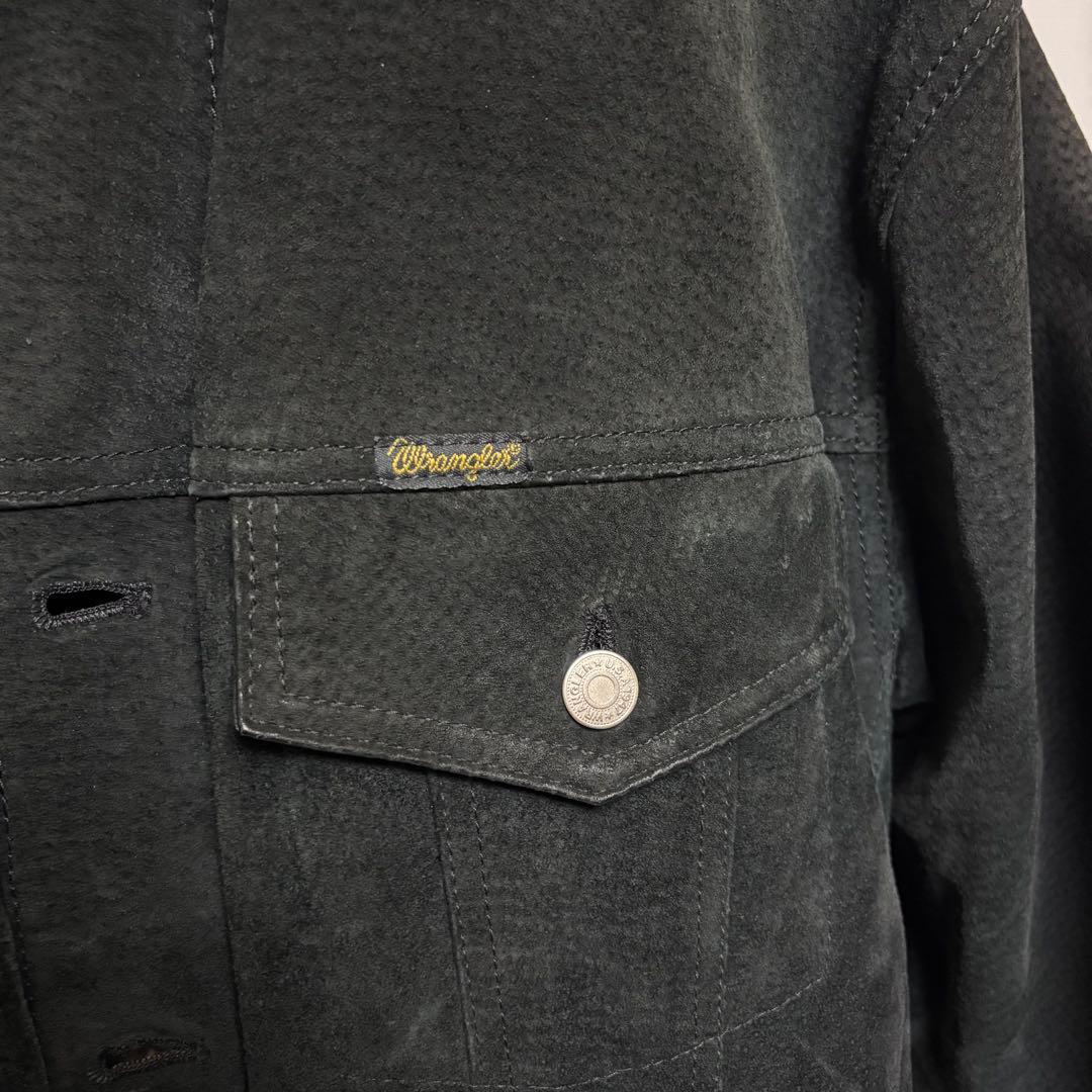 Wrangler ブラック スウェード レザー ジャケット 豚革
