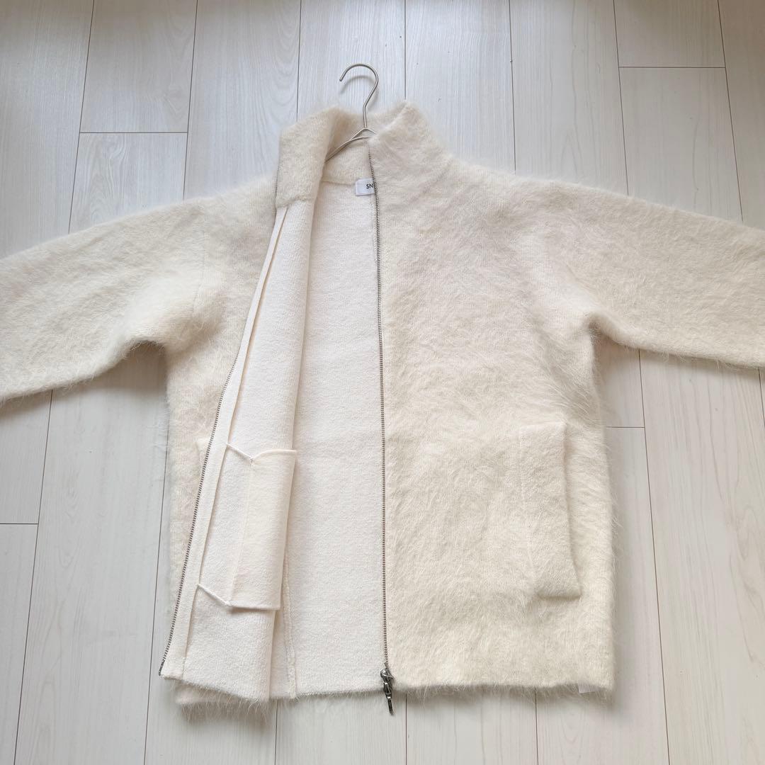 美品・現行品✨スナイデル　アルパカシャギージップコート ドライバーズニット