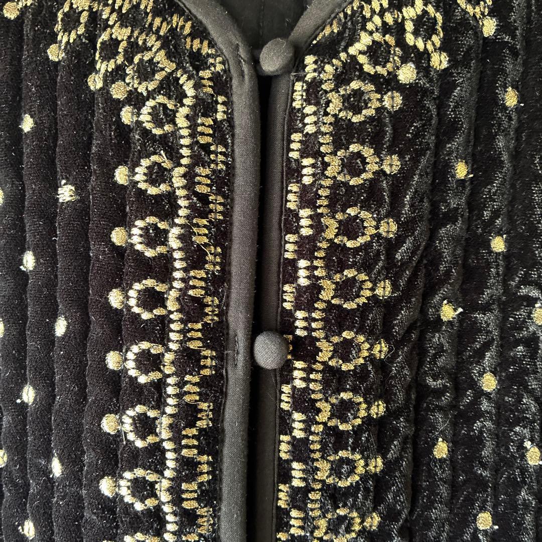 Ample◇ドット刺繍ベロアキルティングベスト ヤマダヤ 福袋