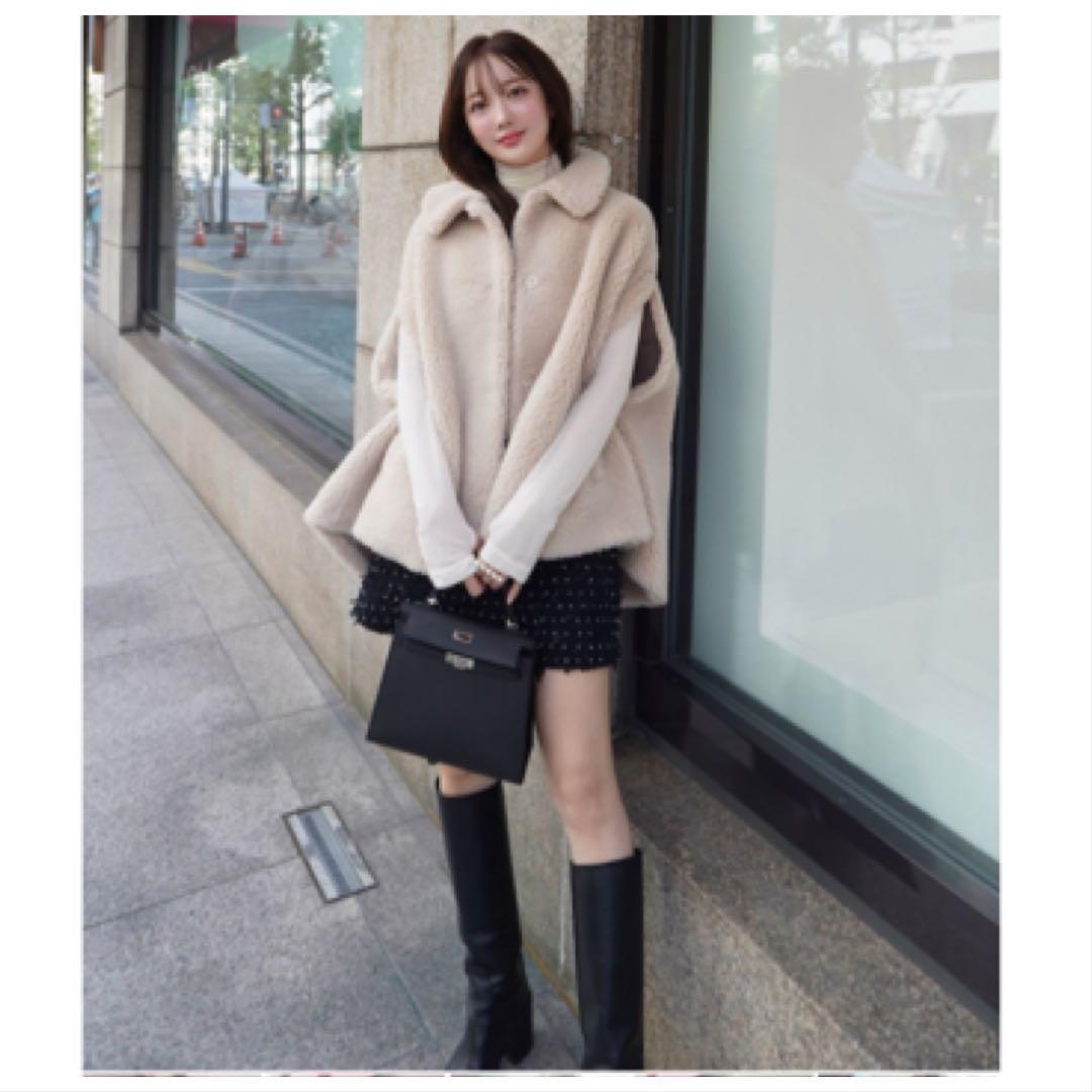HYEON ヘヨン ted cape ポンチョ コート ベージュ
