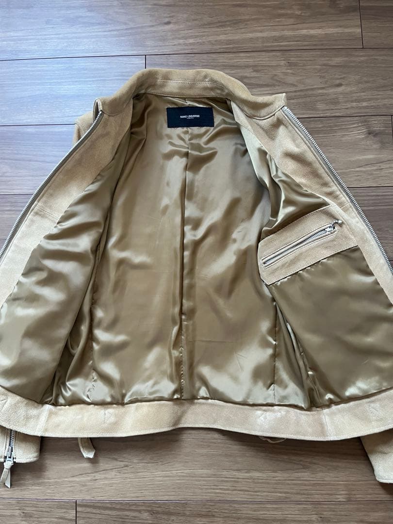 【ナノユニバース】　レザージャケット　スエード