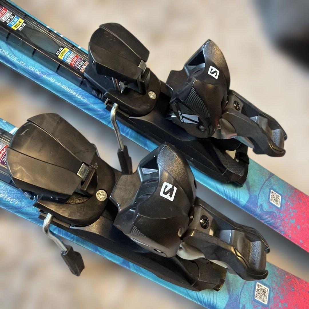 Salomon Lux JR スキー ピンク/青　130 ソフトケース付き