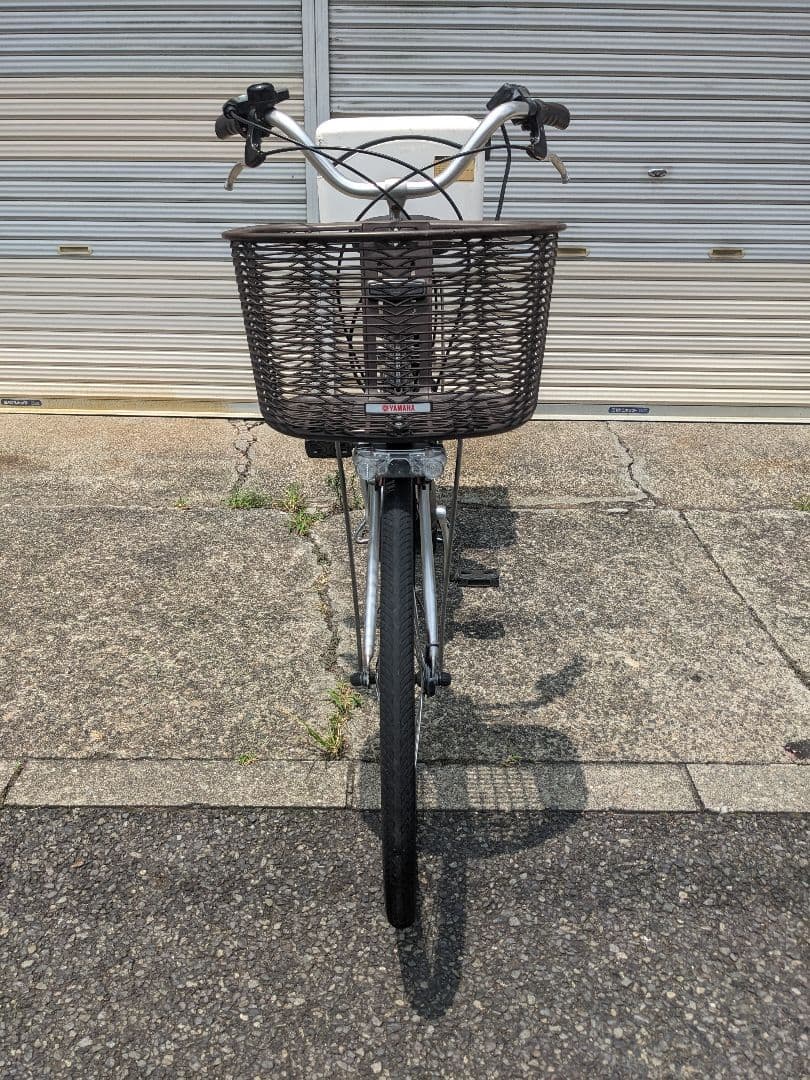 アシスト自転車 シルバー 前カゴ付ヤマハパスナチュラ　PAS　Natura横浜〜