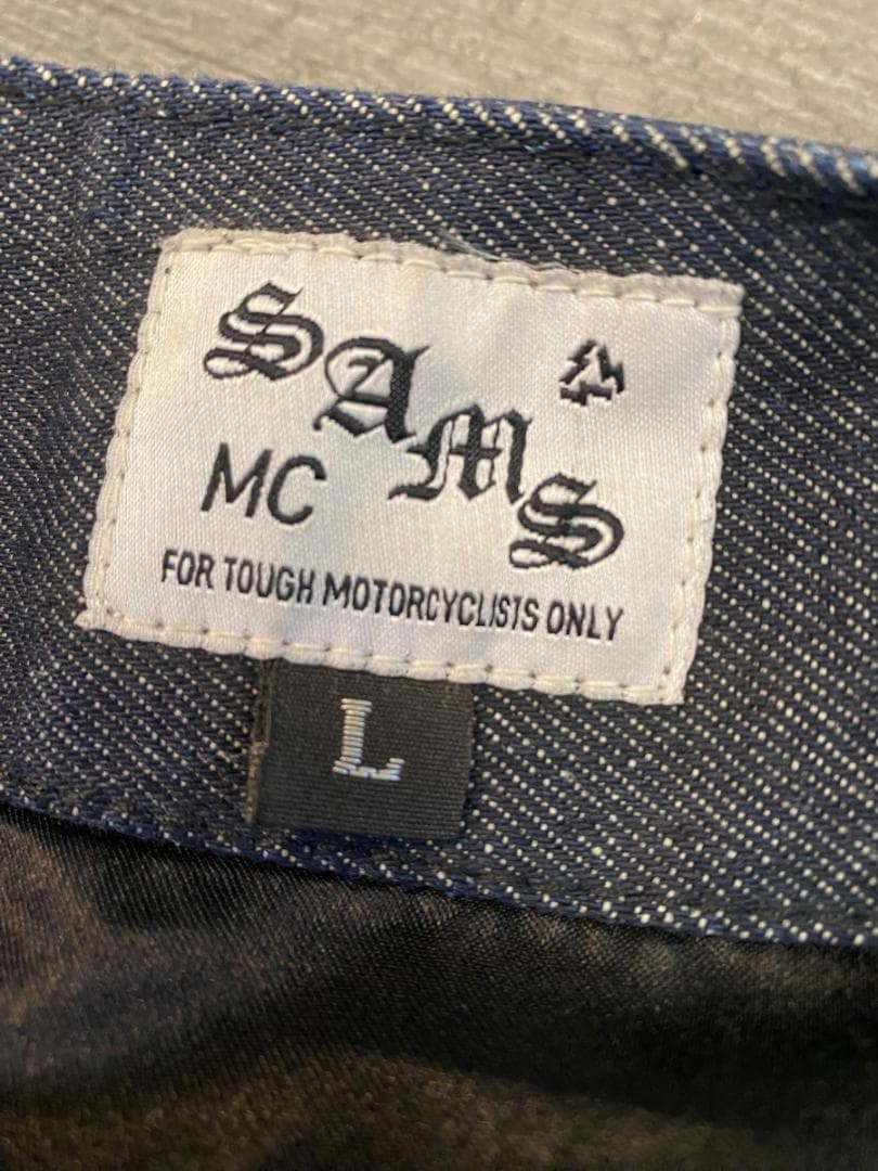 【希少】SAMS(サムズ) motorcycle レザー切替デニムベスト長瀬智也