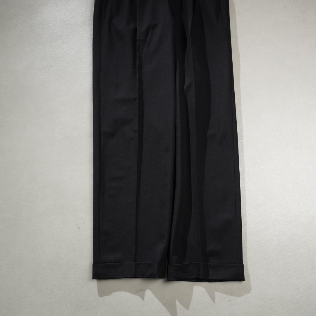 GIORGIO ARMANI ダブル２タックスラックスパンツ ブラック/EZ25