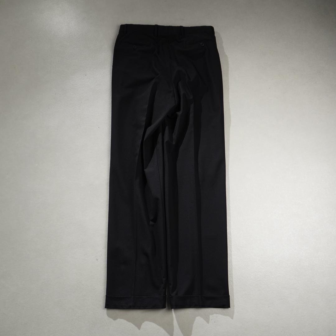 GIORGIO ARMANI ダブル２タックスラックスパンツ ブラック/EZ25