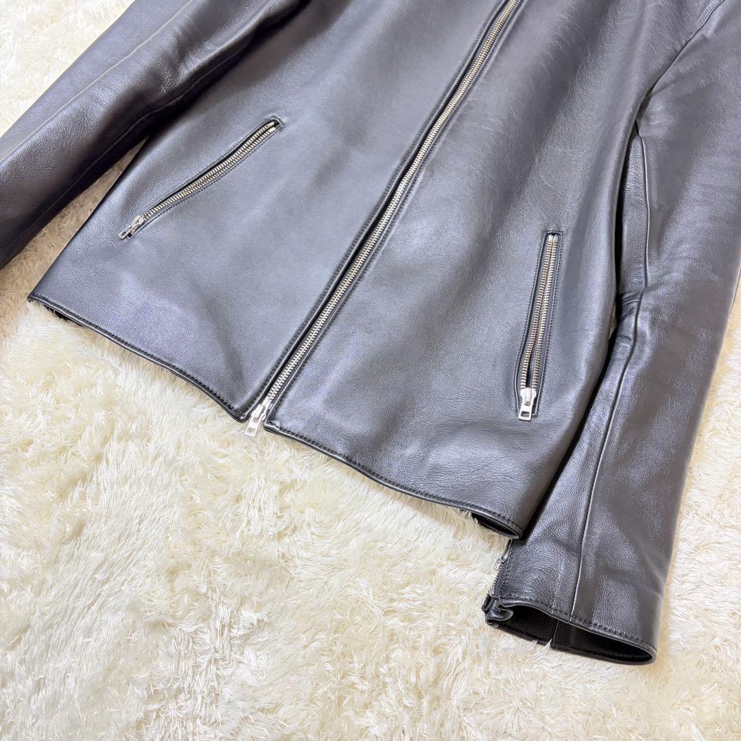 美品 リドム シングルライダースジャケット ラムレザー 羊革 Lidnm