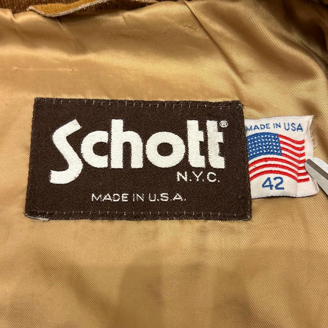 USA製 ショット スエード ボンバージャケット 42アメカジ ブルゾン 本革