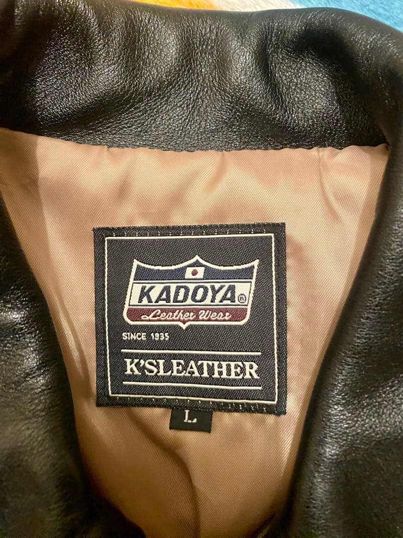 KADOYA ブラックレザーシングルライダース L