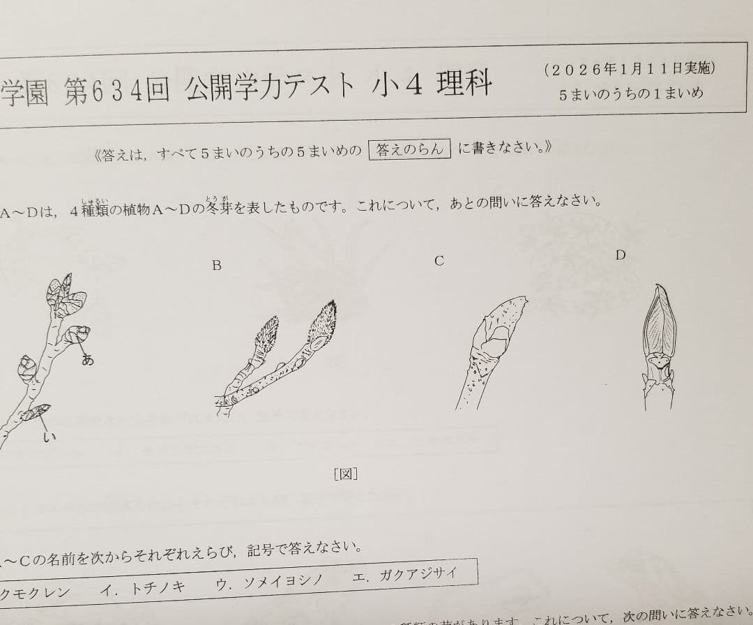 浜学園　小４　公開学力テスト　最新版　2025年　４教科