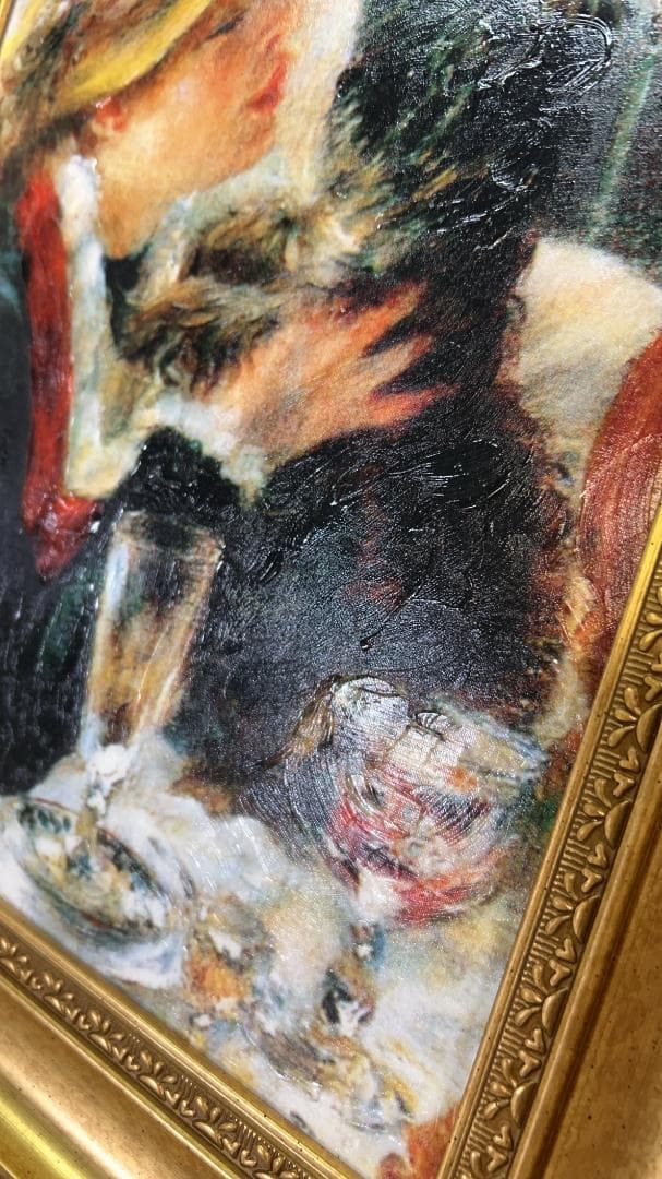 「子犬を抱く少女」ルノワール　額縁つき立体複製名画