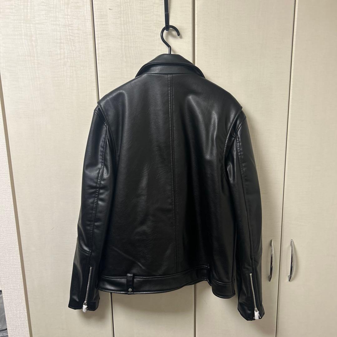 【美品】ZARA ブラック レザー ダブルライダースジャケット L