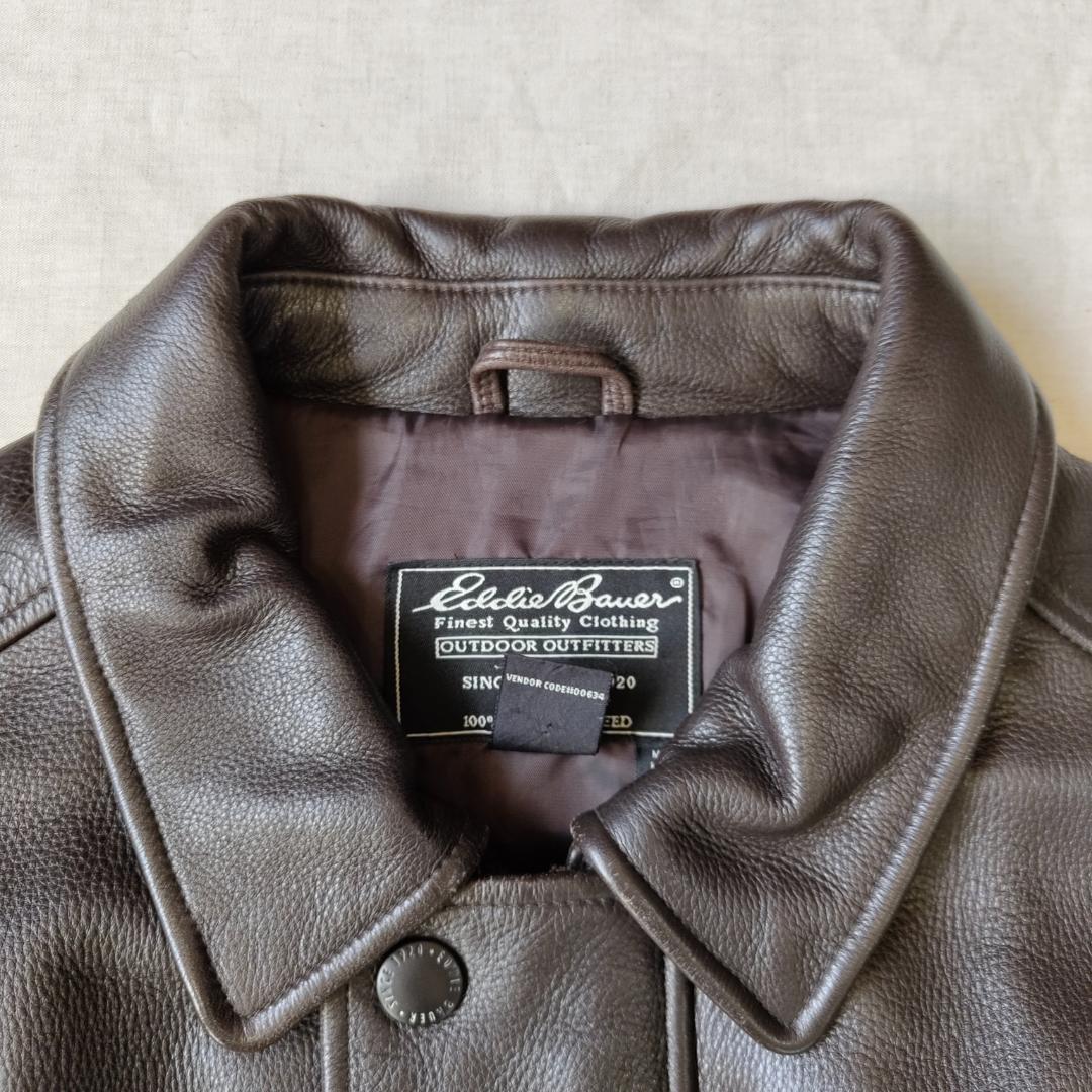 90s 00s Eddie Bauer レザージャケット ブルゾン ブラウン