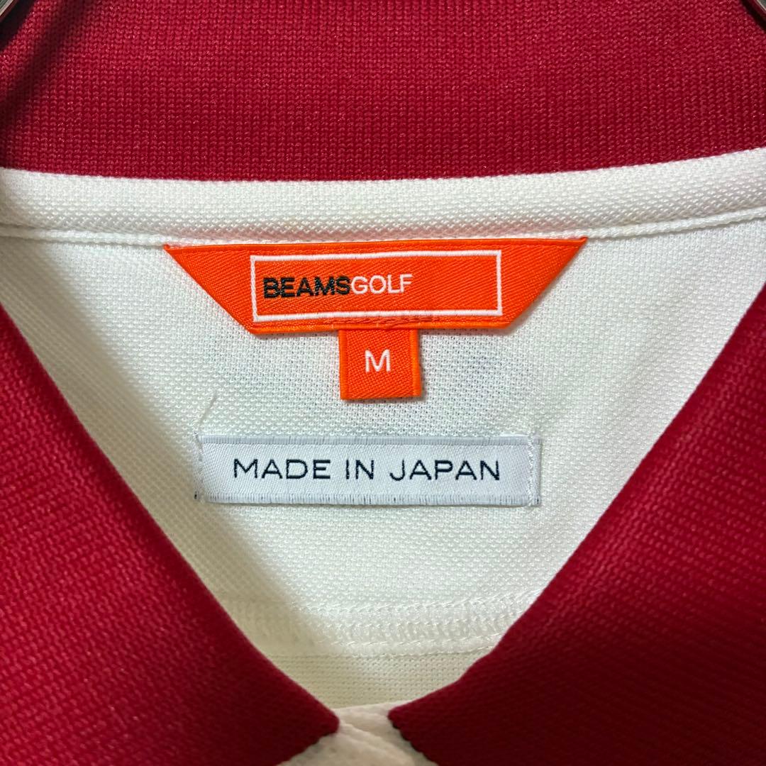 BEAMS GOLF ポロシャツ ホワイト/レッド　レディース　Mサイズ