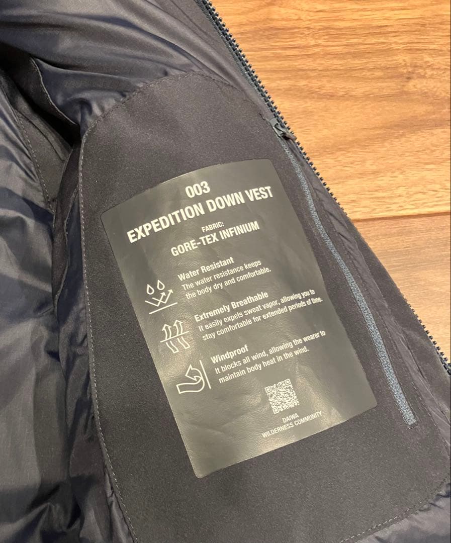 ジャケット・アウター DAIWA LIFESTYLE DOWNVEST GORE-TEX NAVY M