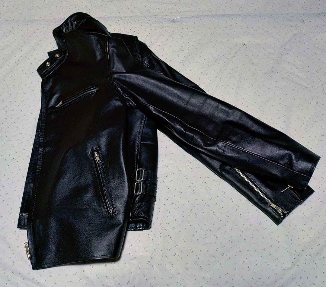 ☆ホーンワークス メンズ 本革 レザー ライダース ジャケット 黒 ＬＬ 美品