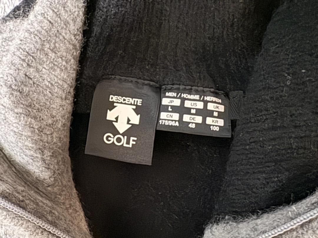 1回のみ着用DESCENTE GOLF グレー/ブラック ジップアップセーターL