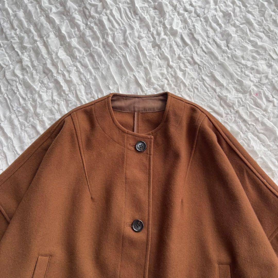 【美品】 クラネ ノーカラーブルゾン 近年モデル ショート丈コート