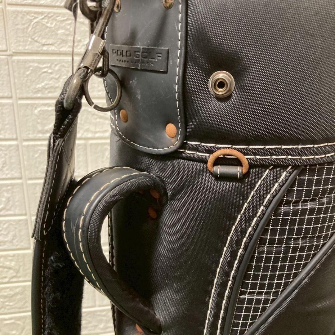 【美品】ポロゴルフ POLO キャディバッグ 黒 フードあり メンズ レディース