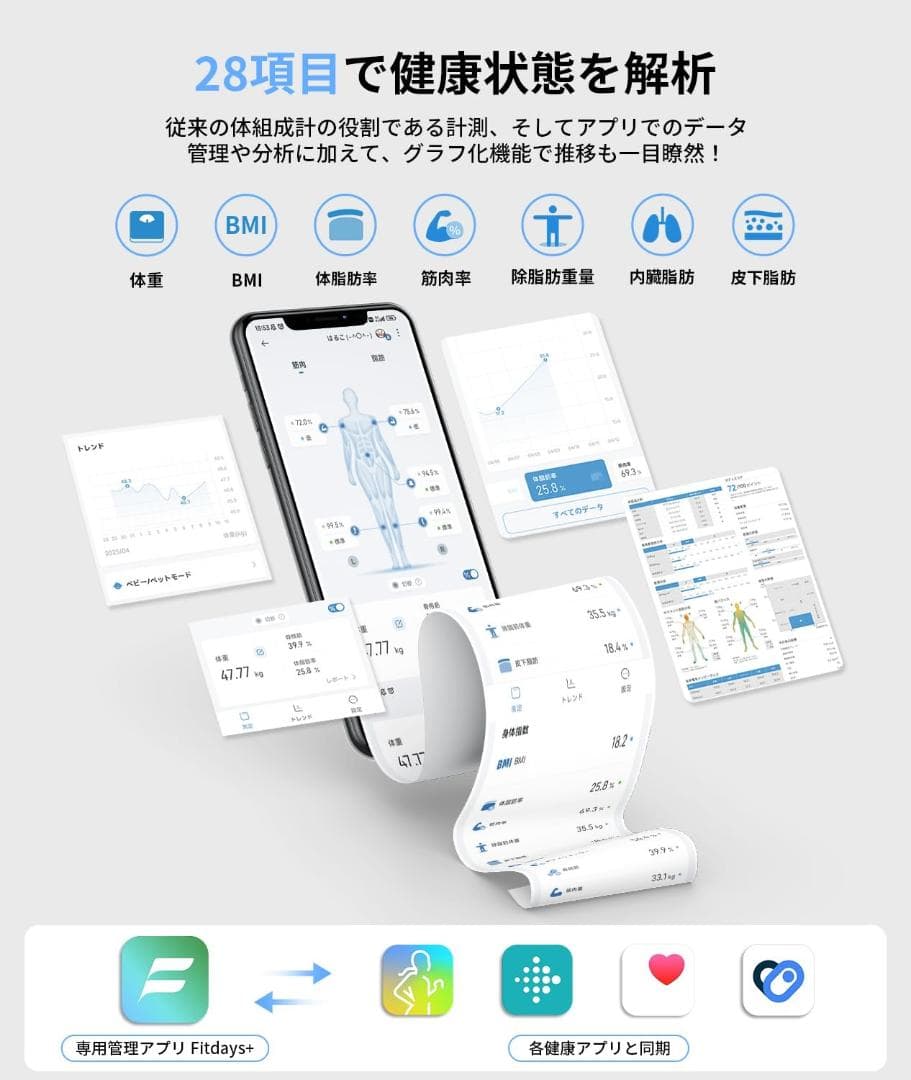 【新品】YINOLIFE 体組成計 FG2305ULB iOS/Androi対応