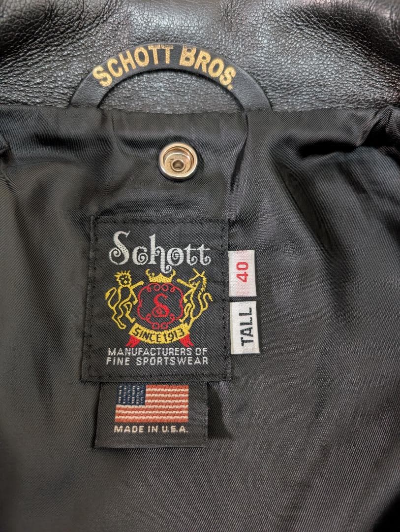 schott 217us トール シープスキン 40ダブルライダースジャケット