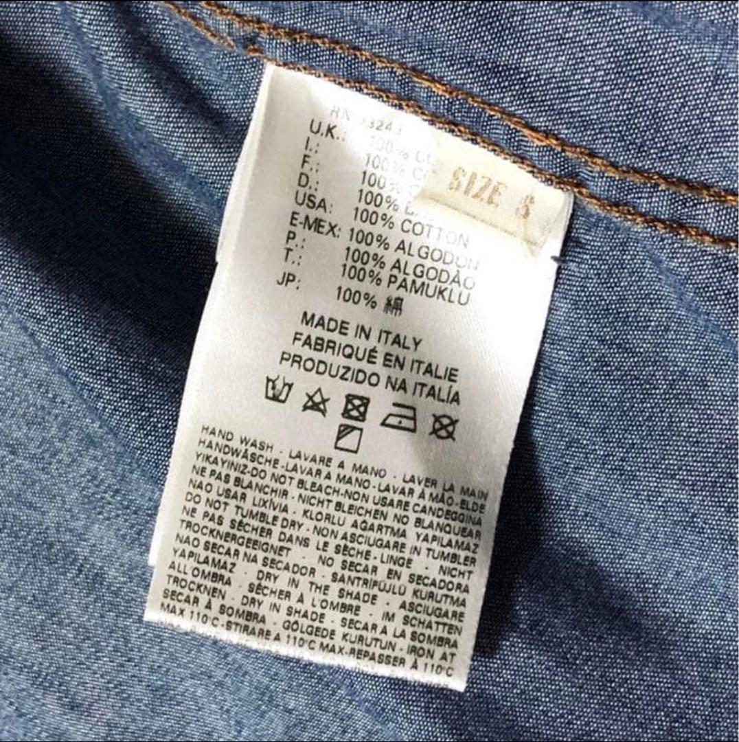 希少 DIESEL ディーゼル デニム シャツ ロングワンピース ワッペン M