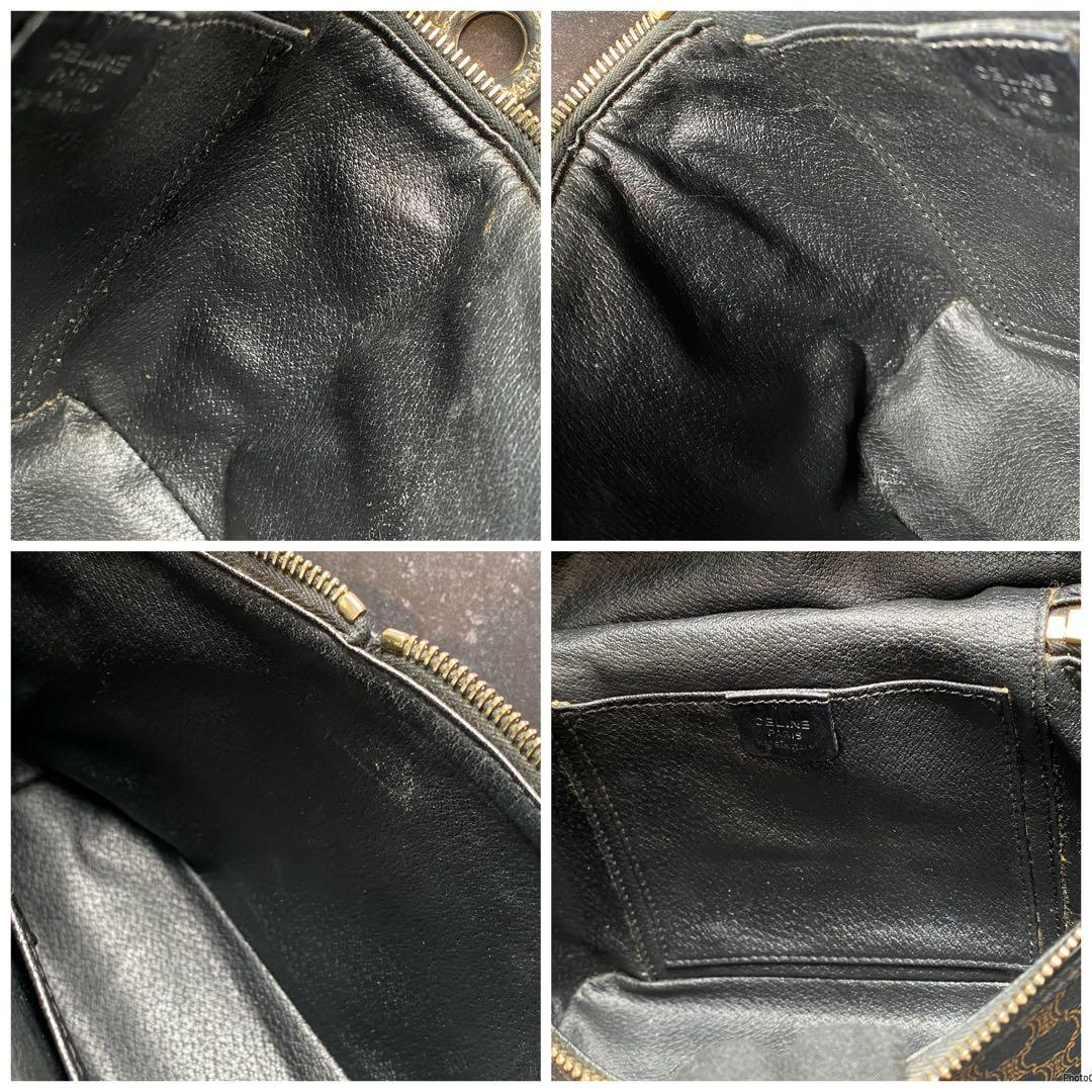 希少　セリーヌ　CELINE　バニティバッグ　マカダム柄　サークル金具