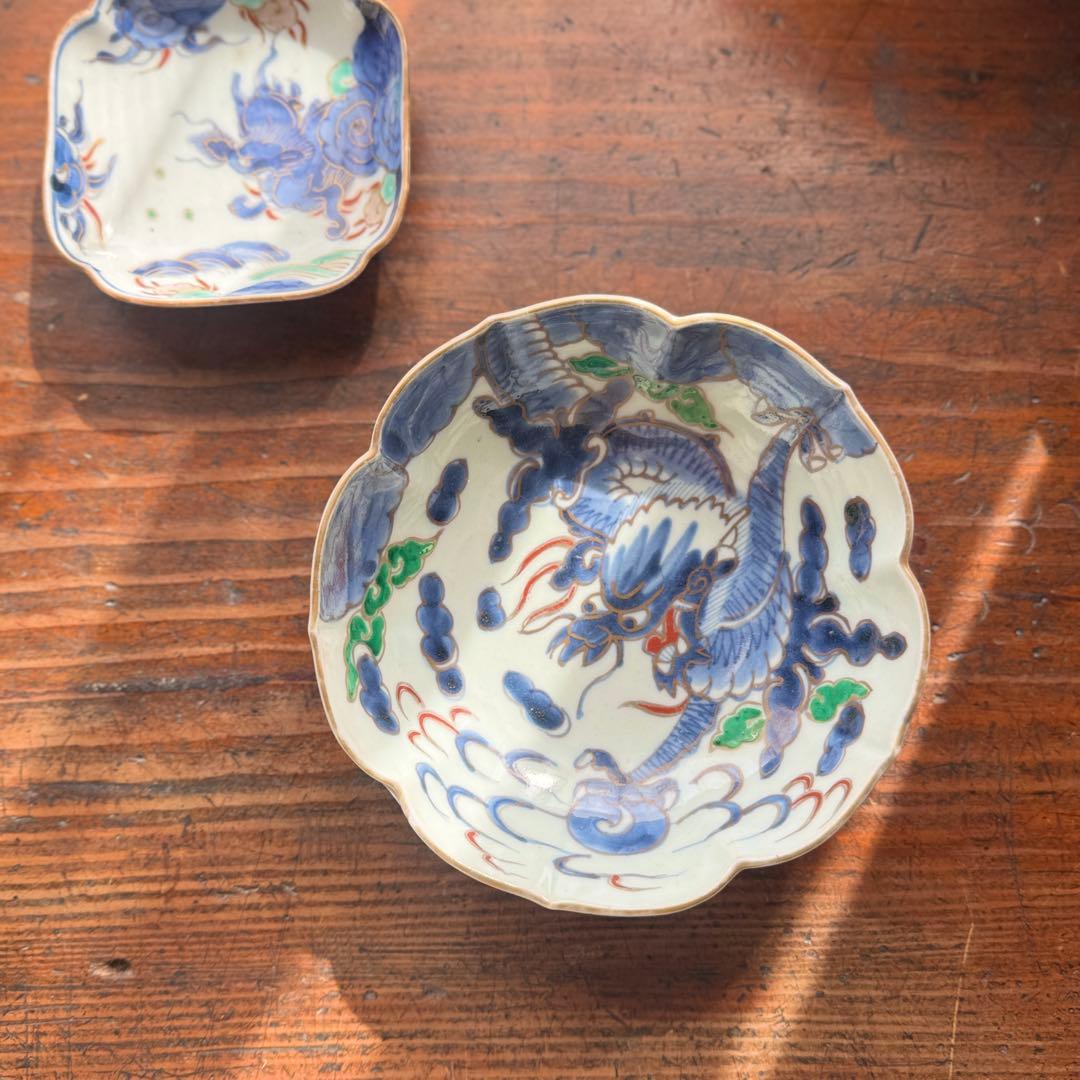 古伊万里 龍宝珠文 龍図 宝珠図 縁起物 取り皿 菓子皿　 膾皿一枚