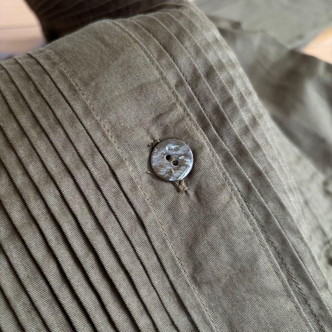 Khadi and Co MARAIS ピンタックロングワンピース バンドカラー