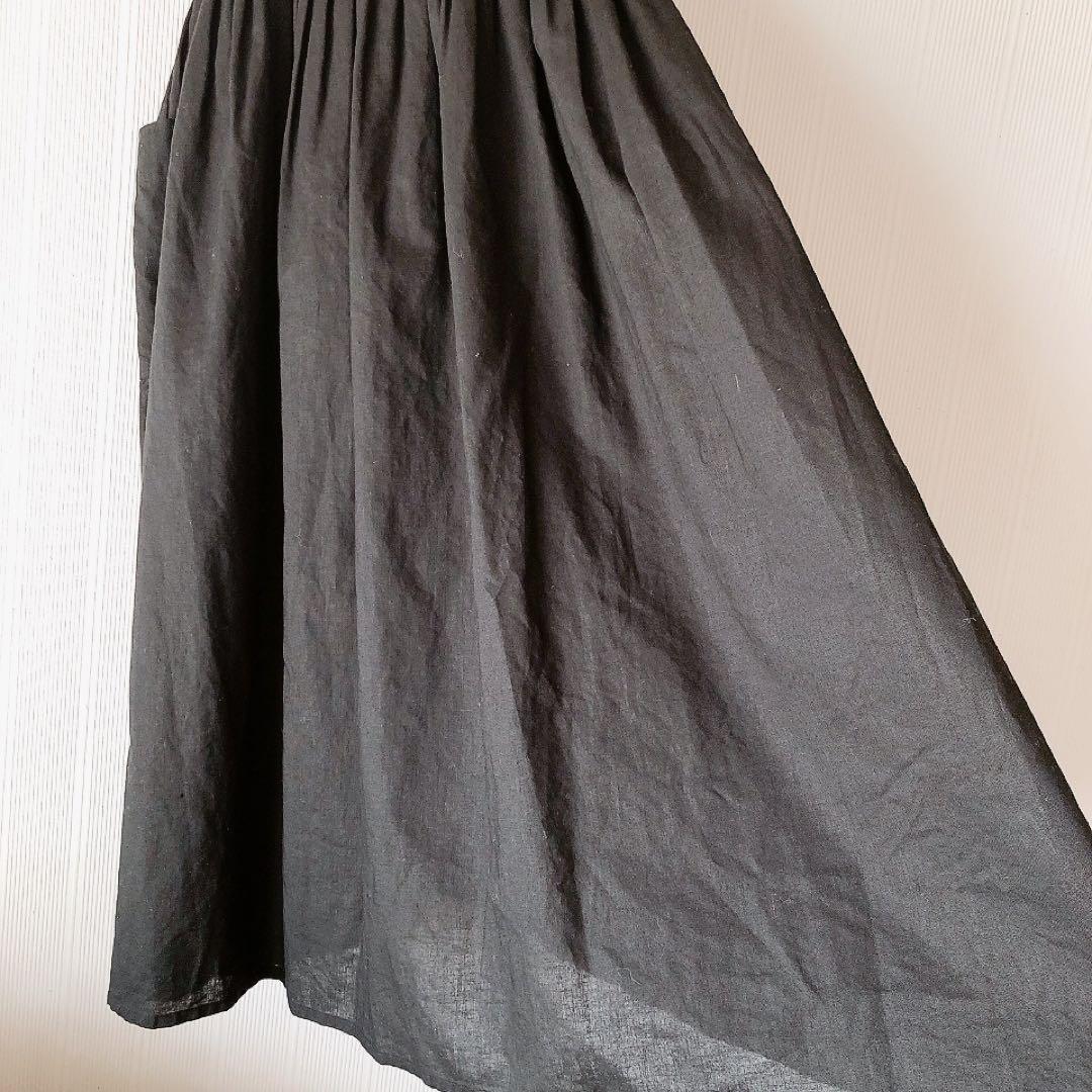 【新品タグ付き】kurasukoto おめかしエプロン コットンリネン ブラック