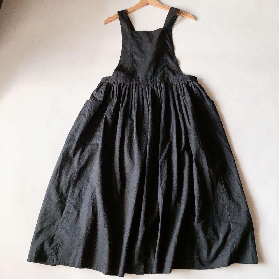 【新品タグ付き】kurasukoto おめかしエプロン コットンリネン ブラック