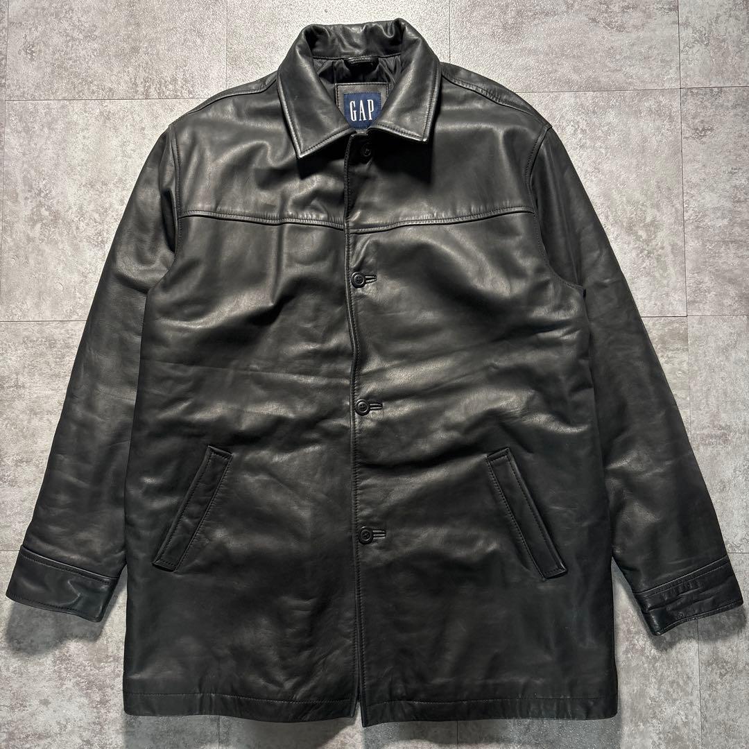 2000s old gap レザーカーコート　野村訓市　着用　ブラック　牛革　黒