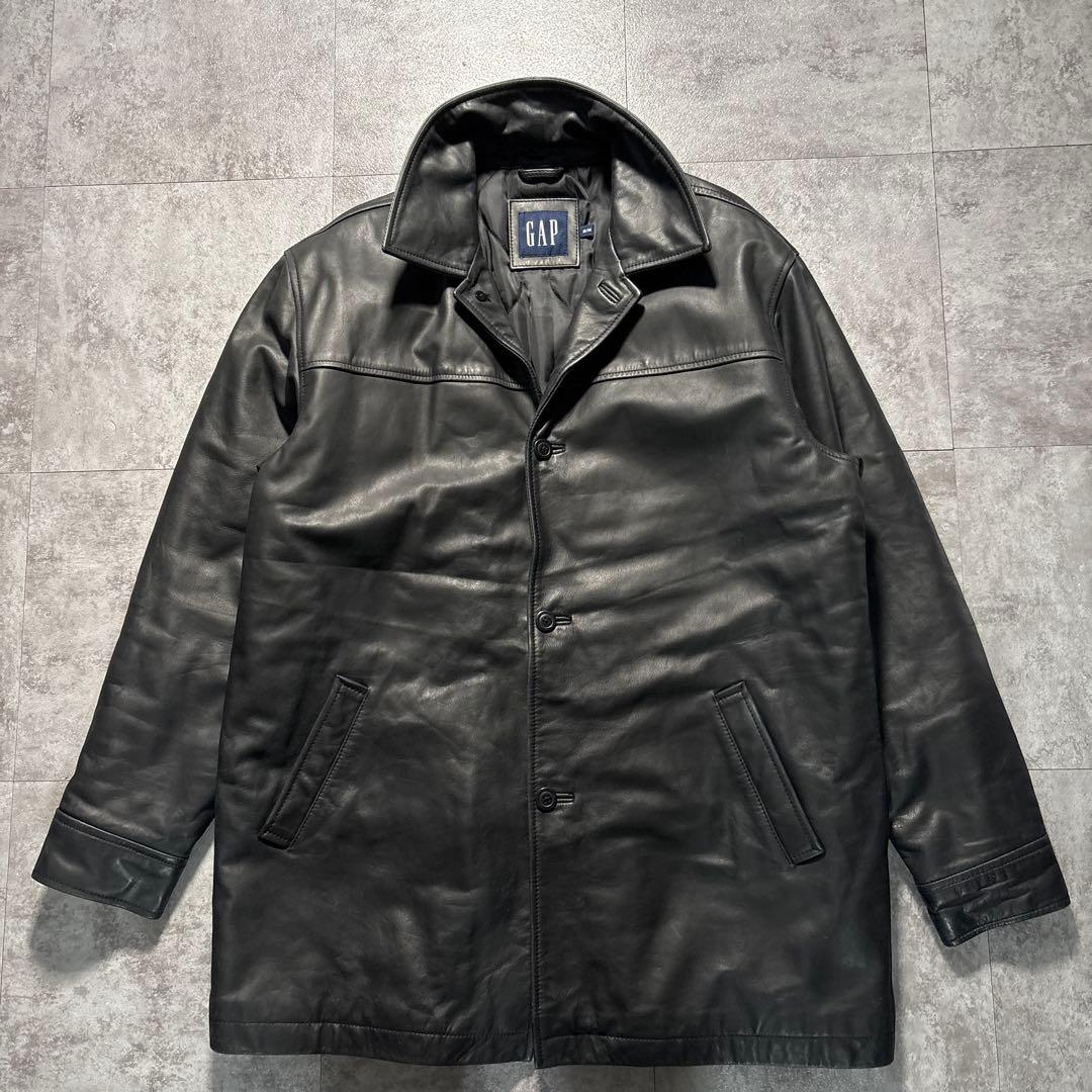 2000s old gap レザーカーコート　野村訓市　着用　ブラック　牛革　黒