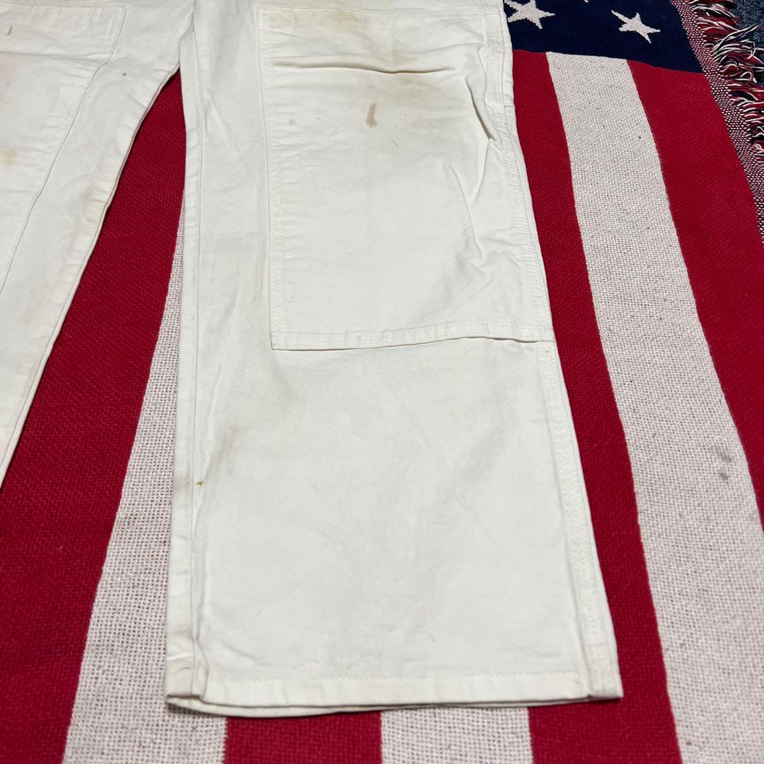 00s Dickies ダブルニー ホワイトペインターパンツ ペンキ アート