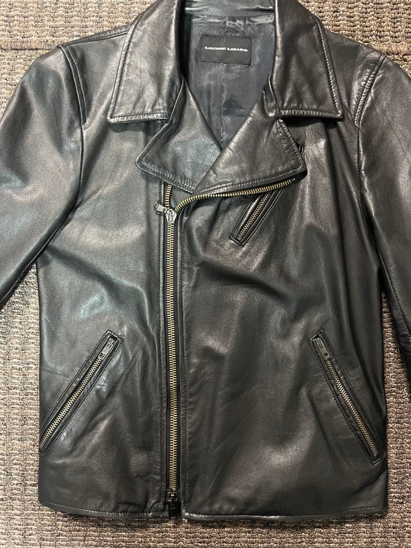 ラウンジリザード　LOUNGE LIZARD　レザー　ダブルライダース　２　黒