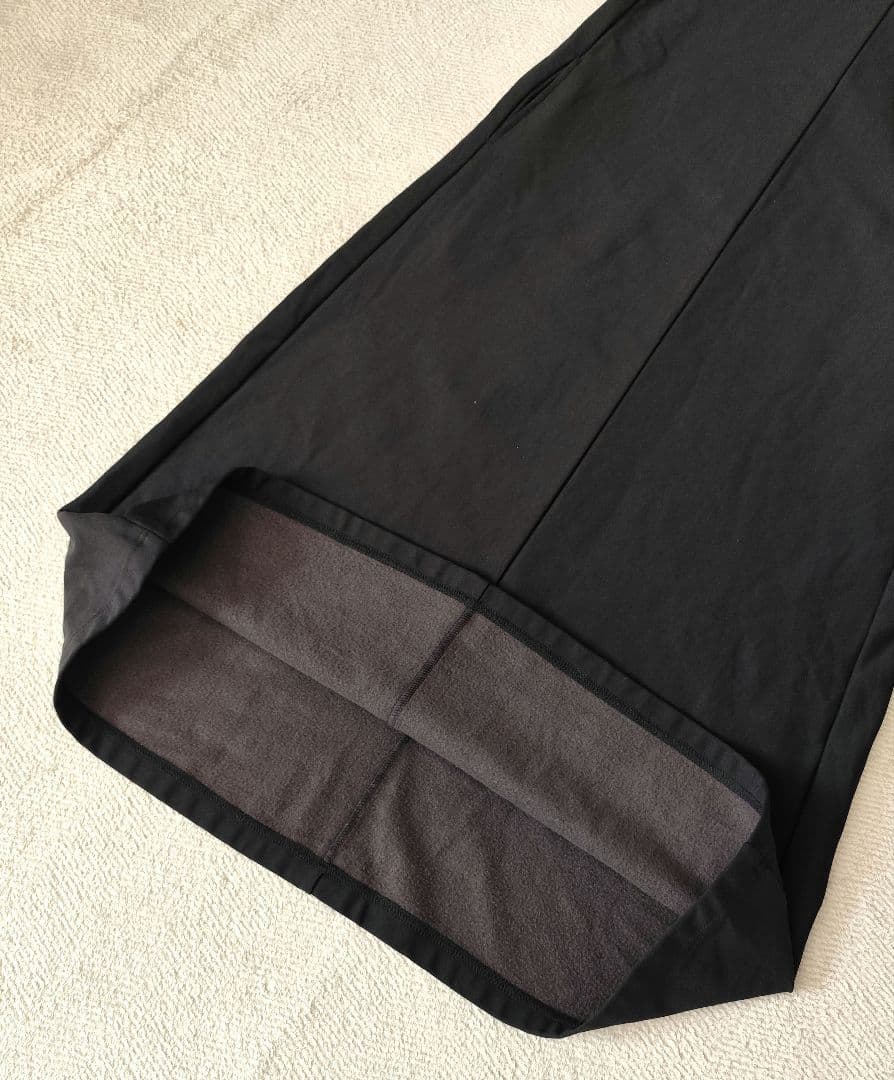PUPULA ププラ 裏起毛 ロング ジャンパースカート 黒 38 ジャンスカ