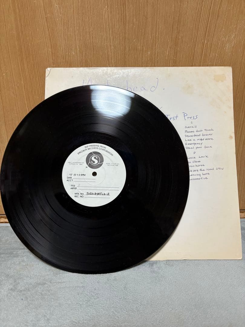 ヴィンテージ　LP TEST PRESS MOTÖRHEAD *NO REMO*