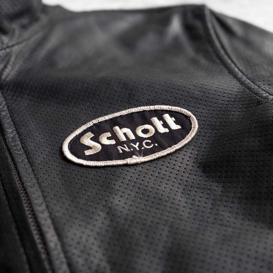 【schott】Perforated cow leather jacket