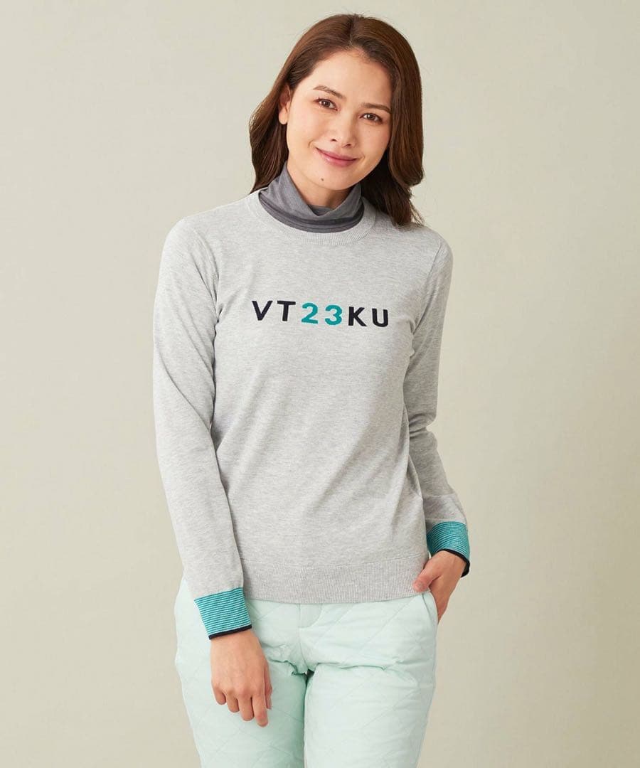 新品　23区 GOLF グレー セーター ロゴニット 着回しOK 動きやすさ◎