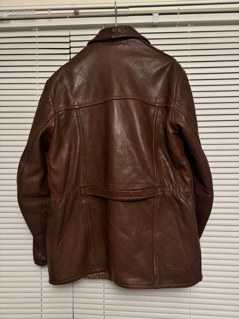 50s レザー　ヴィンテージ　カーコート　ブラウン