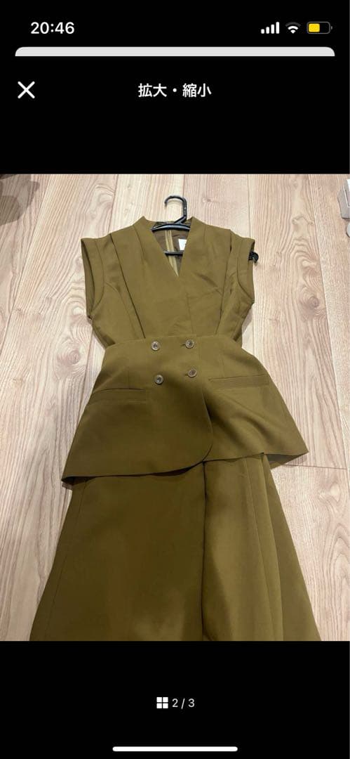 ワンピース SHOULDER PADDED PEPLUM DRESS