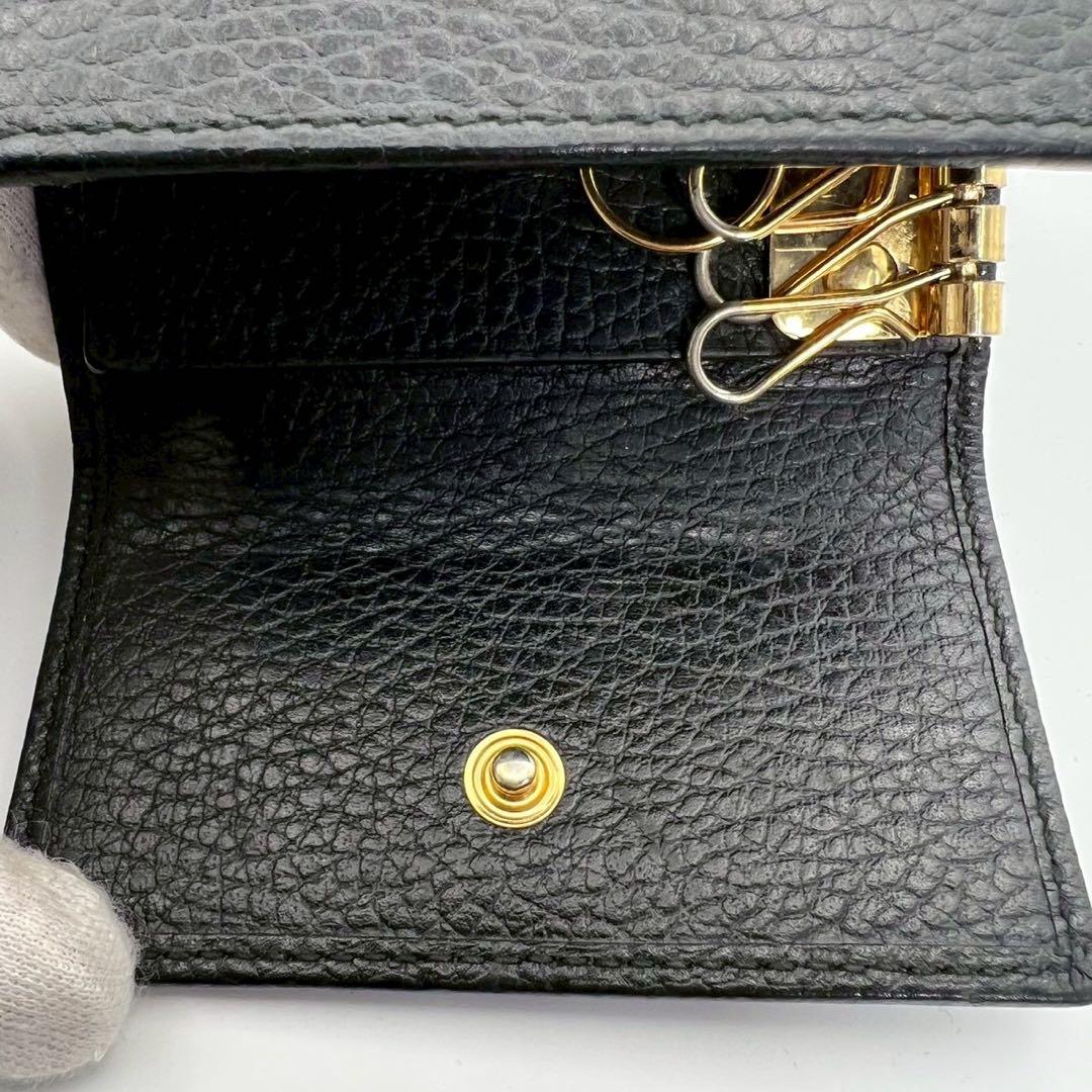 美品　グッチ　キーケース　GGマーモント　レザー　ブラック　GUCCI 箱付き