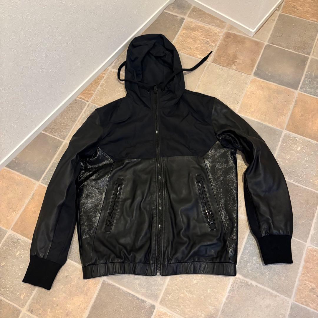 【美品】DIESEL レザージャケット・ブルゾン/M/羊革/BLK