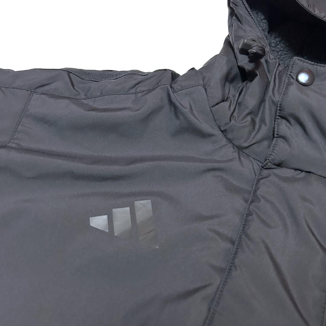新品　ADIDAS　2XLサイズ　ロング ボアコート　ベンチコート　ブラック